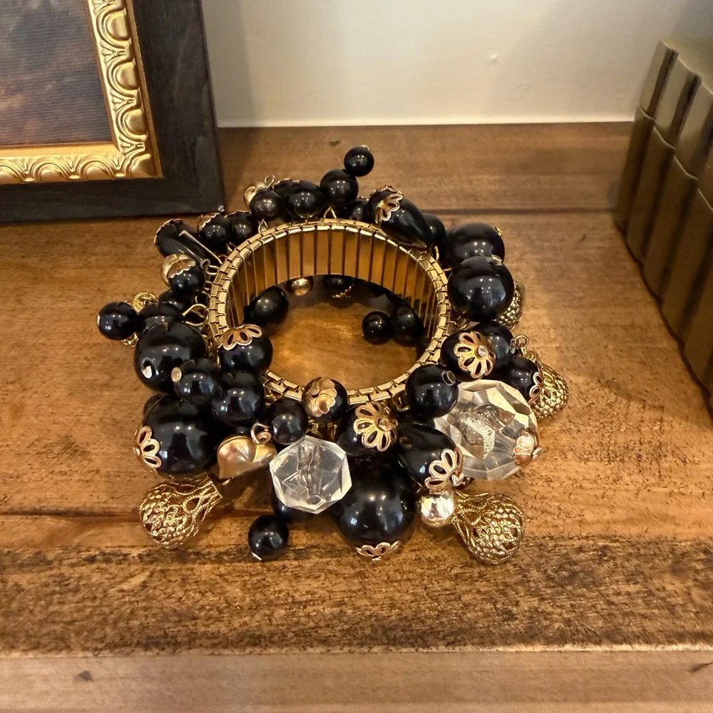 Vintage tchotchke Gold & Black Bracelet